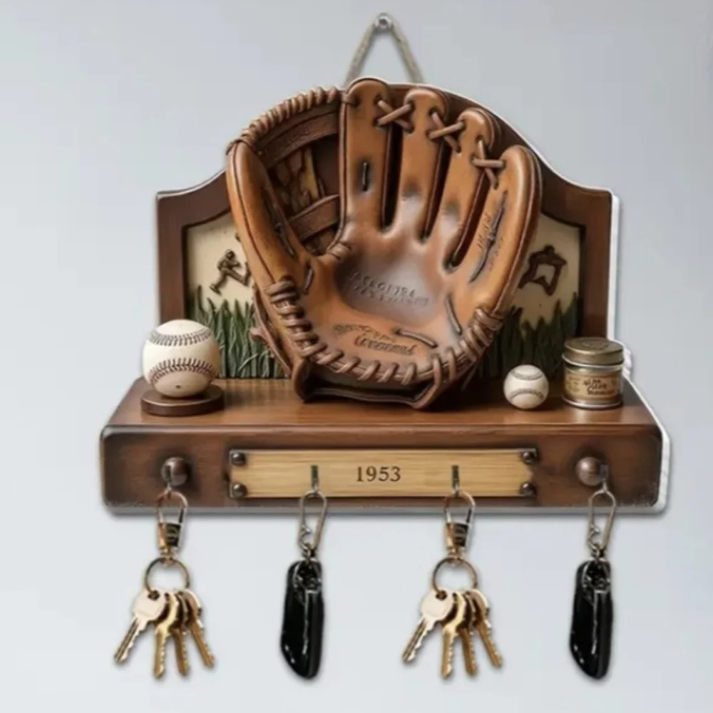Classic Baseball Glove Wall Hook Decor